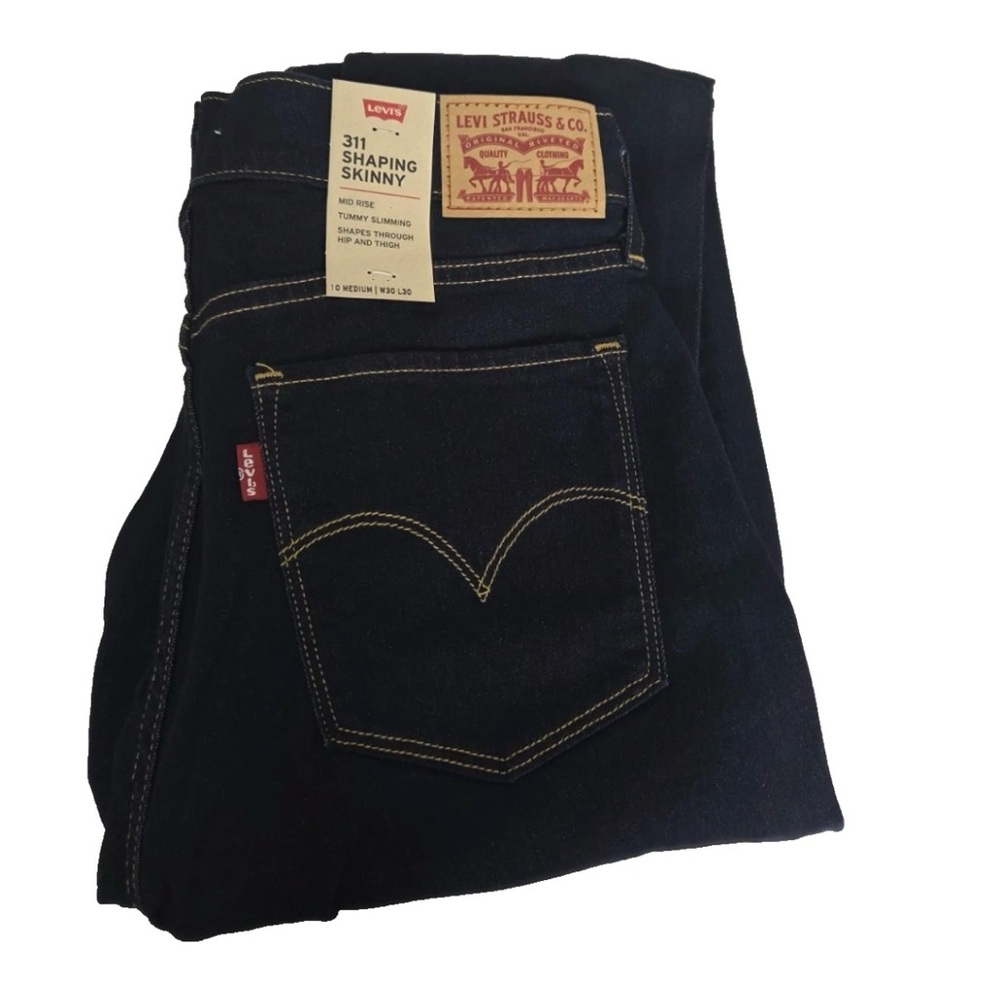 Levi's 311 Shaping Skinny Jeans Womens 30x30 Darkest Sky Stretch Denim - Picture 4 of 5